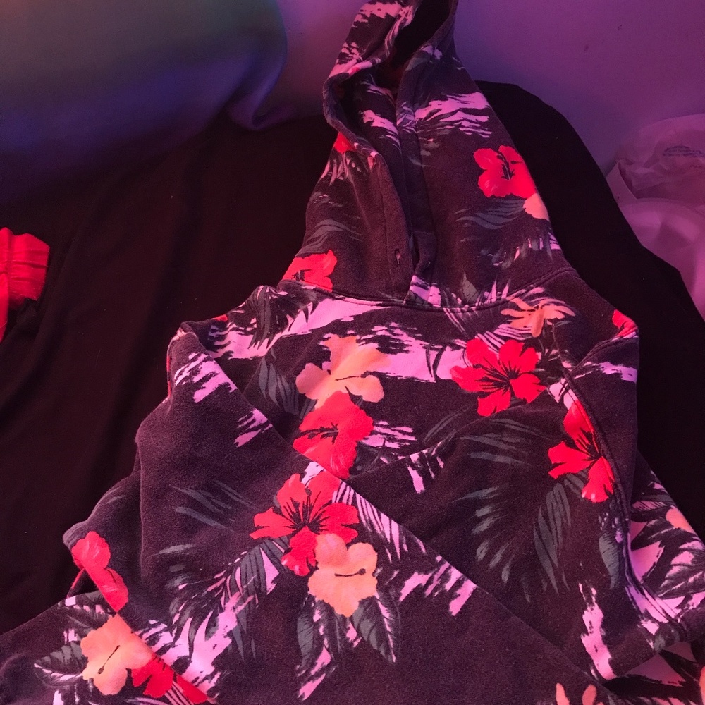 tropical crop top hoodie